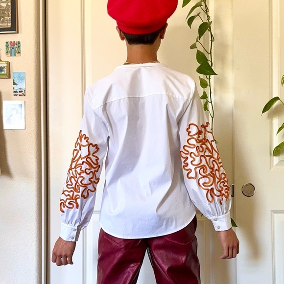 Vintage Chico’s Abatract White Sleeve Shirt - Picture 4 of 6